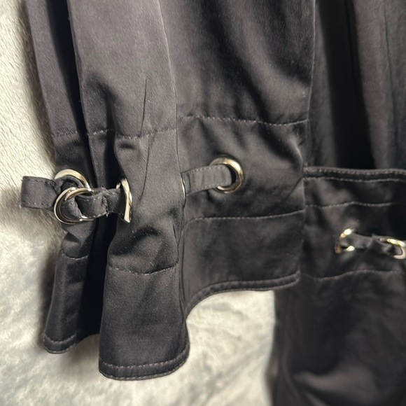 Nine West dress coat women's black lined rain long coat - Picture 2 of 12